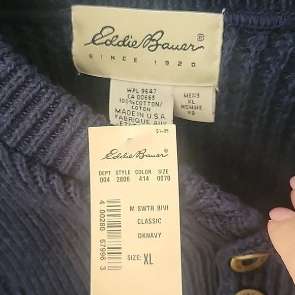 Vintage Eddie Bauer Bivi Sweater in Classic Navy - Picture 2 of 6